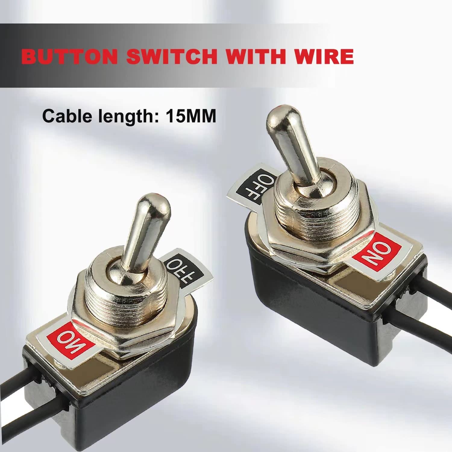 Heavy Duty Toggle Switch SPST 2 Pin ON/Off Rocker Toggle Switch 6A/125V 3A/25…