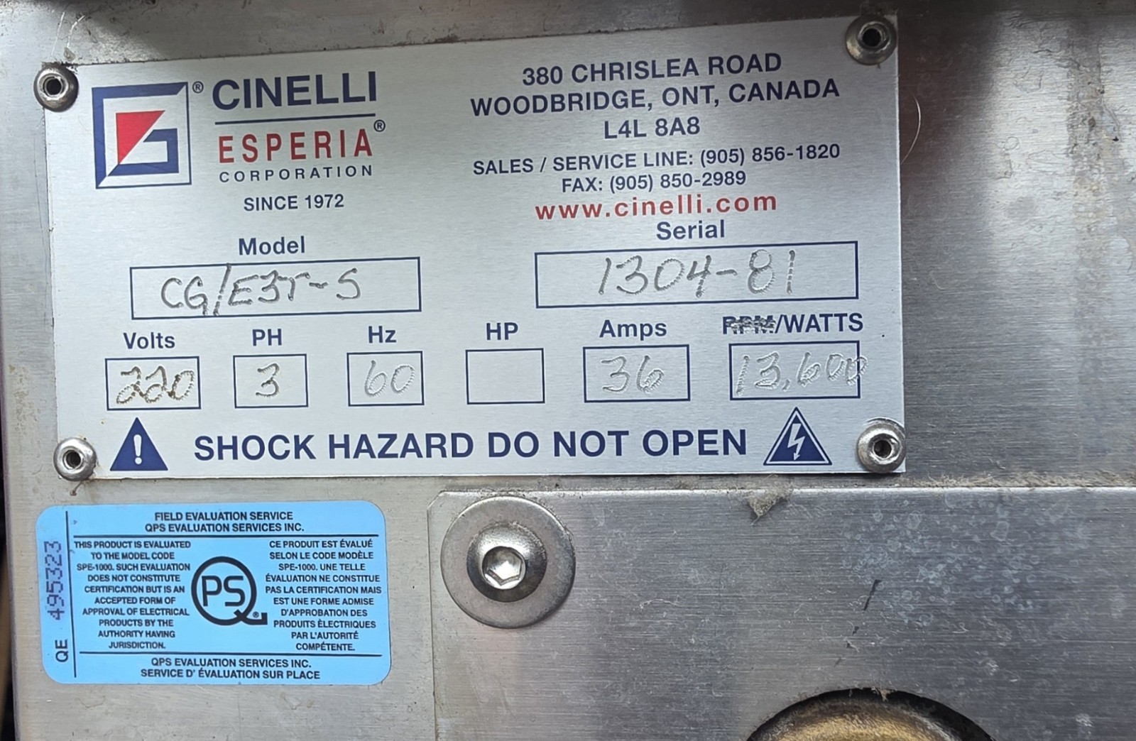 CINELLI ESPERIA CG/E 4 Deck Bakery and Pizza Oven With STEAM