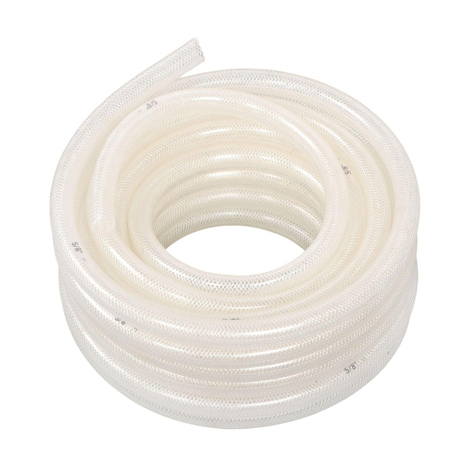 5/8″ ID x 7/8″ OD 50ft High Pressure Clear Braided PVC Hose, Heavy Duty Flexible