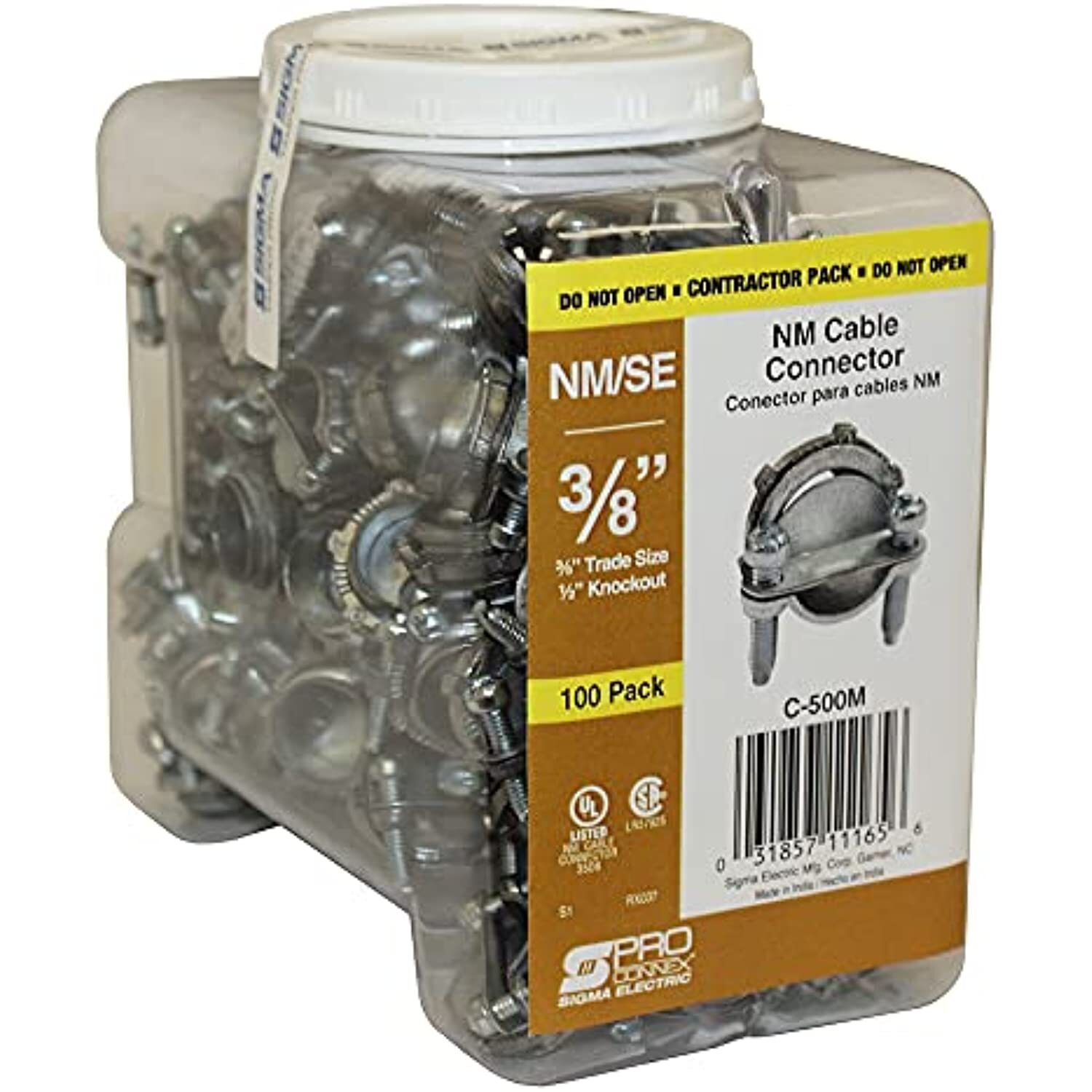 Sigma Electric C-500 NM/SE 3/8-Inch Clamp Type Connector, 100 Count