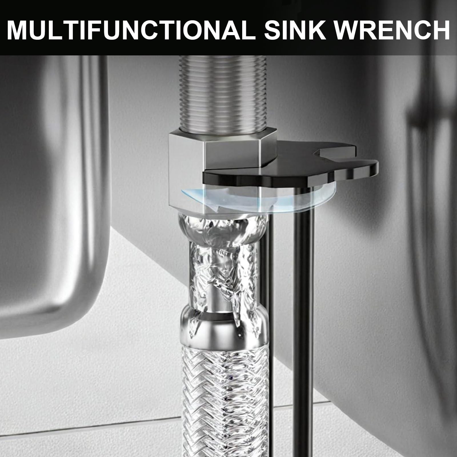 2PCS Multifunctional Sink Wrench, 7-in-1 Basin Faucet Wrench with 360 Rotatin…