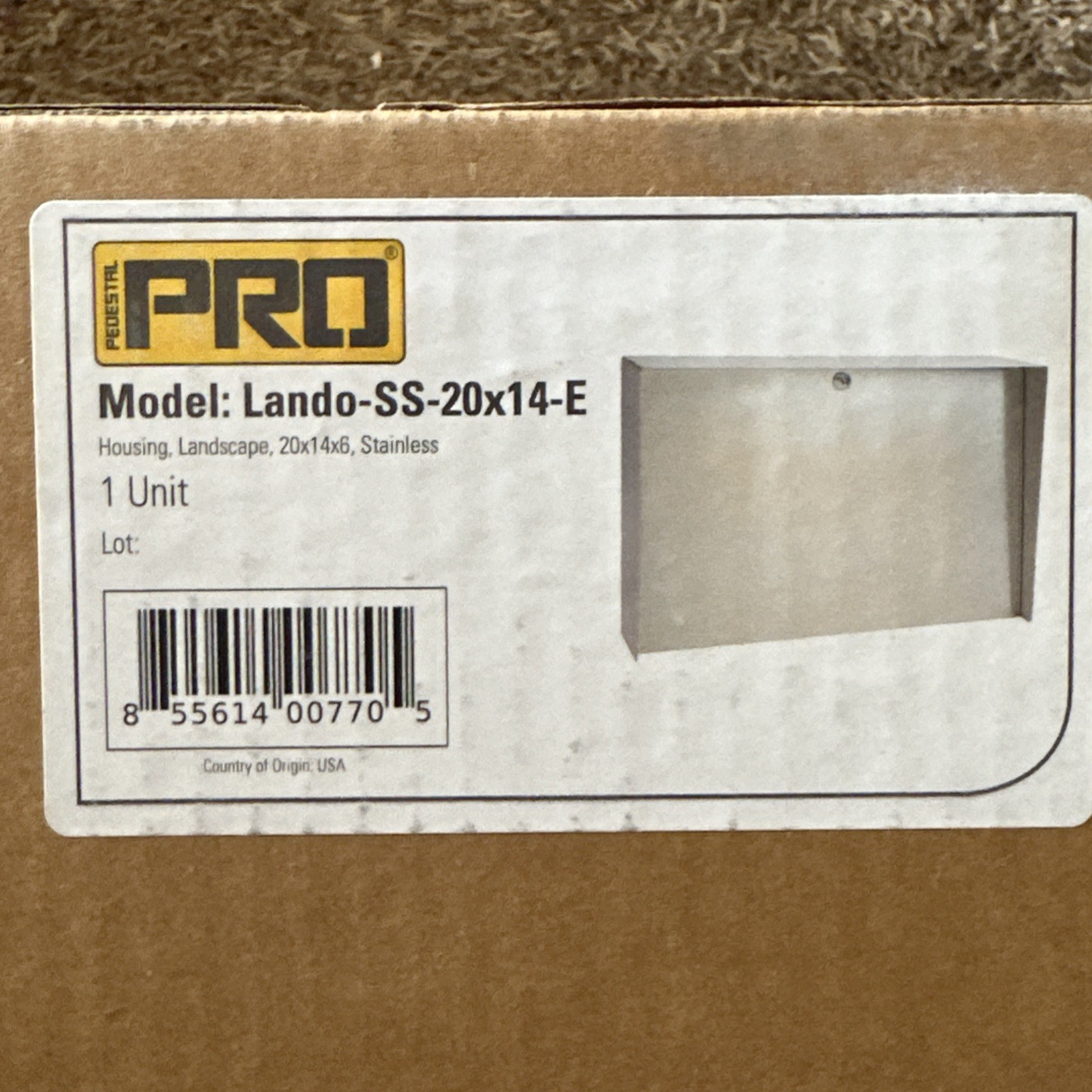 NEW Pedestal Pro Lando-SS-20X14-E Outdoor Housing, 20×14 Landscape, Stainless