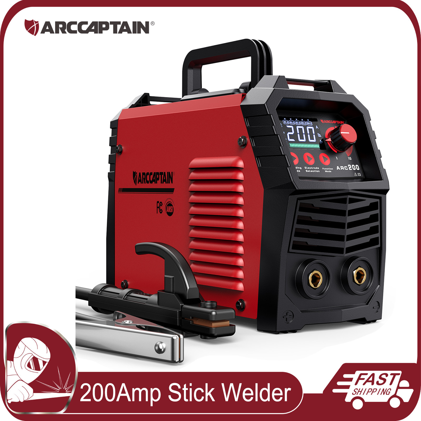 ARCCAPTAIN Stick Welder 200Amp ARC/MMA/Lift TIG Welding Machine 110V/220V IGBT🔥