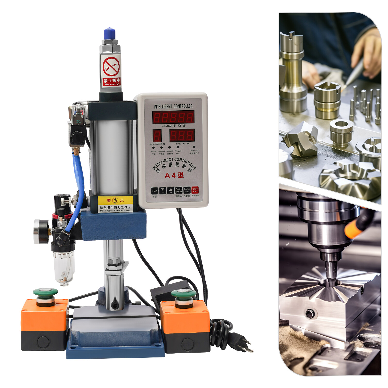 440LB/200KG Pneumatic Punch Press Machine Desktop Punching Press Machine 110V US