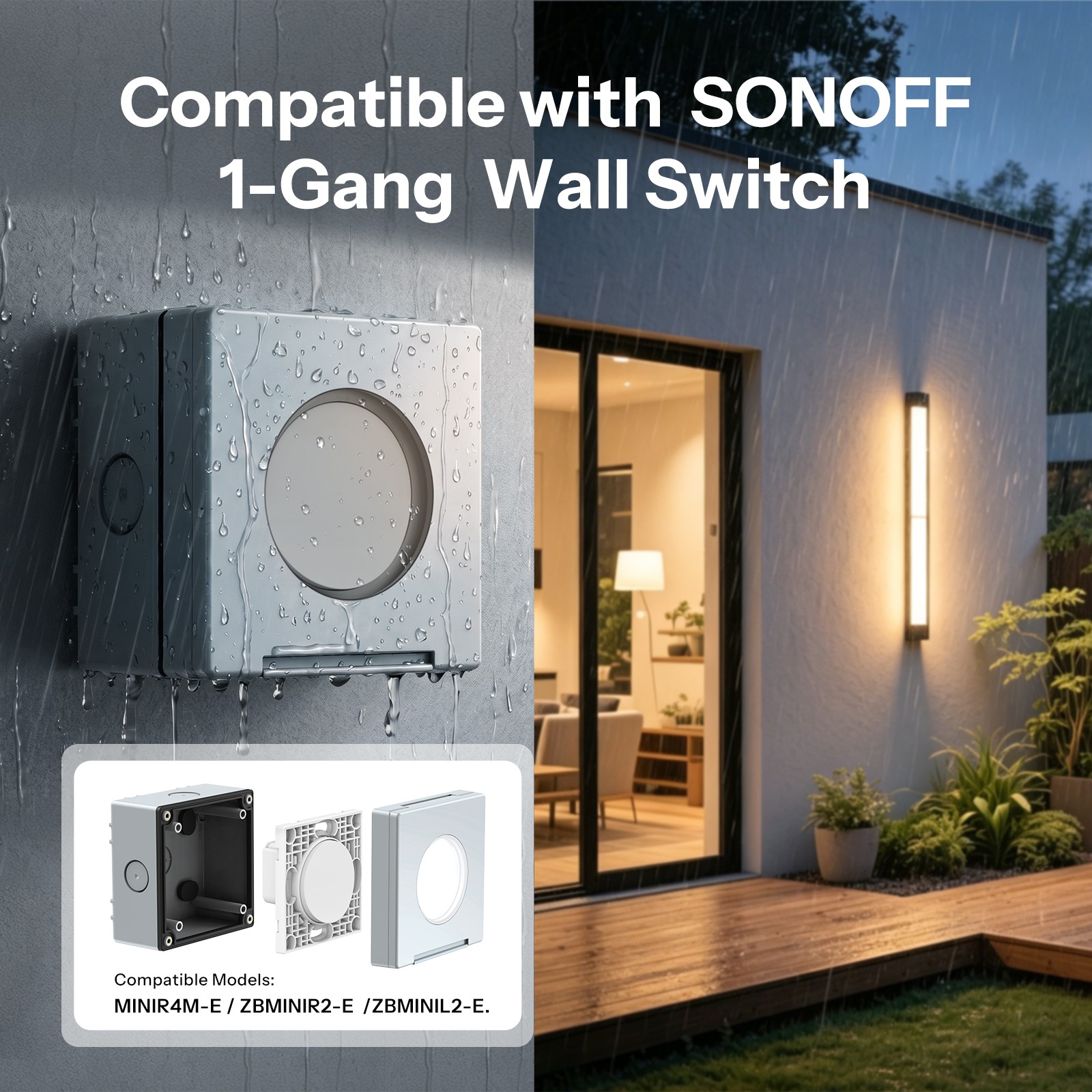 IP65 Waterproof Box Works with SONOFF Smart Roller Shutter/ Dimmer Wall Switch