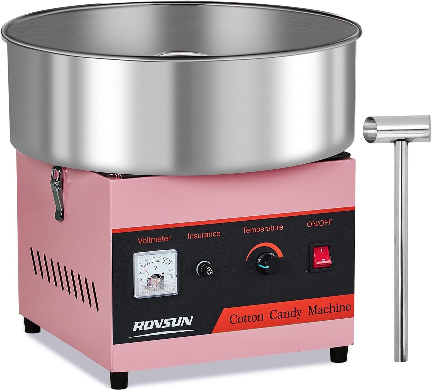ROVSUN 15″ Commercial Cotton Candy Machine Maker Floss Pink 980W Family Party