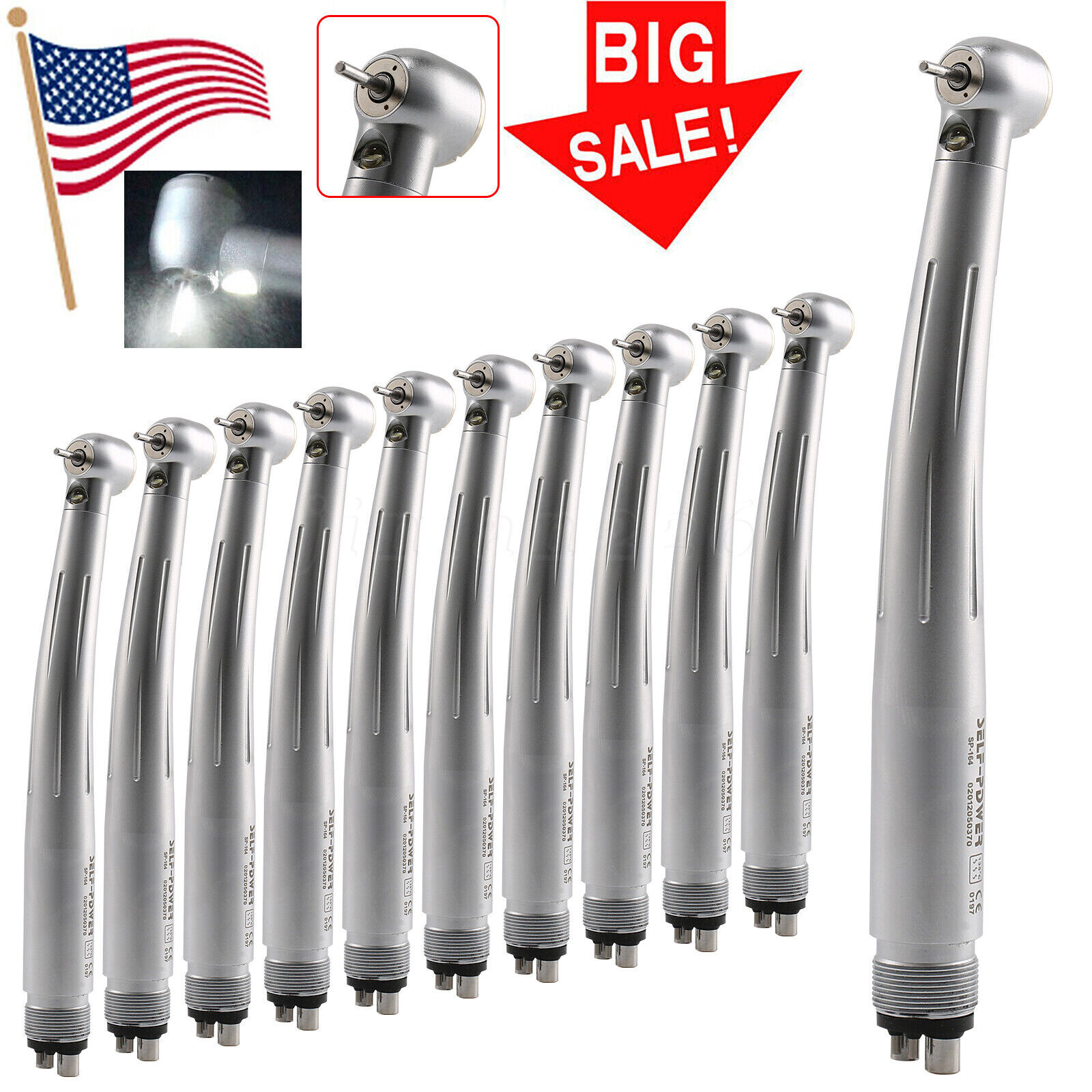 1-10 Yabangbang Dental (LED E-generator) High Speed Handpiece 4/2 Hole Fit NSK