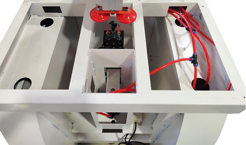 110V Dust-free Pneumatic Woodworking Hinge Drilling Machine 45-9.5 0.6-0.8MPA