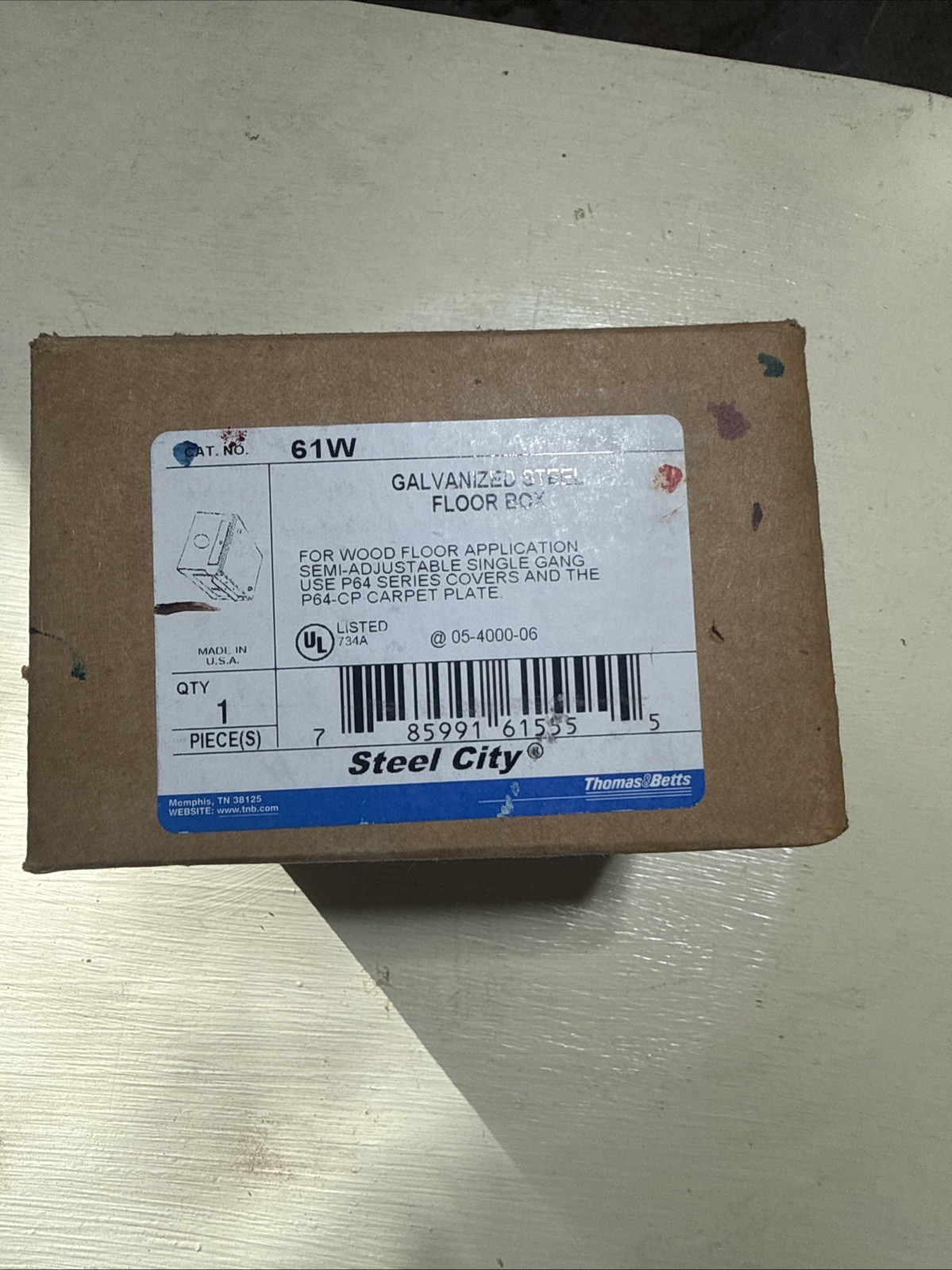 1 – Steel City 61W 1 Gang Galvanized Adjustable Steel Floor Box