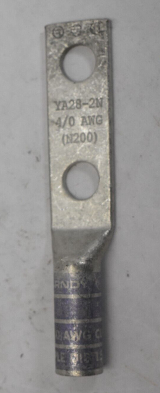 Burndy Purple Die 15 Lug Cooper Crimp YA28-2N 4/0 AWG STR N200 2 Hole 1/2″