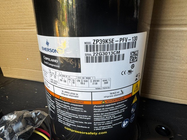 Copeland Compressor ZP39K5E-PFV-130 3.5 TONS 208-230/1/60 R410
