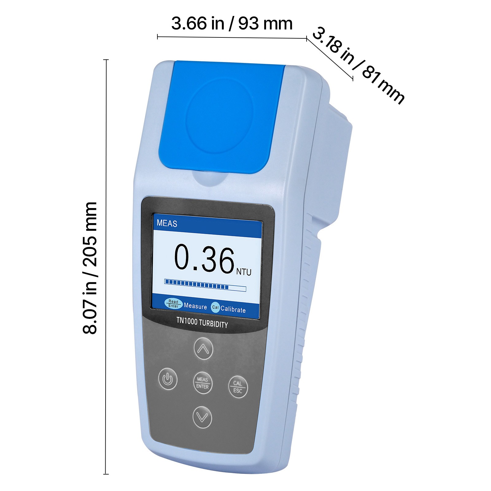 Uimoso Portable Turbidity Meter, 0–1000 NTU Range, ISO 7027 Standard Compliant