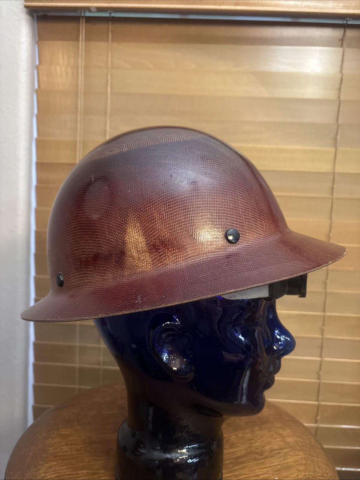 Vintage MSA Skullgard Full Brim Hard Hat Brown Fiberglass Phenolic Helmet 2011
