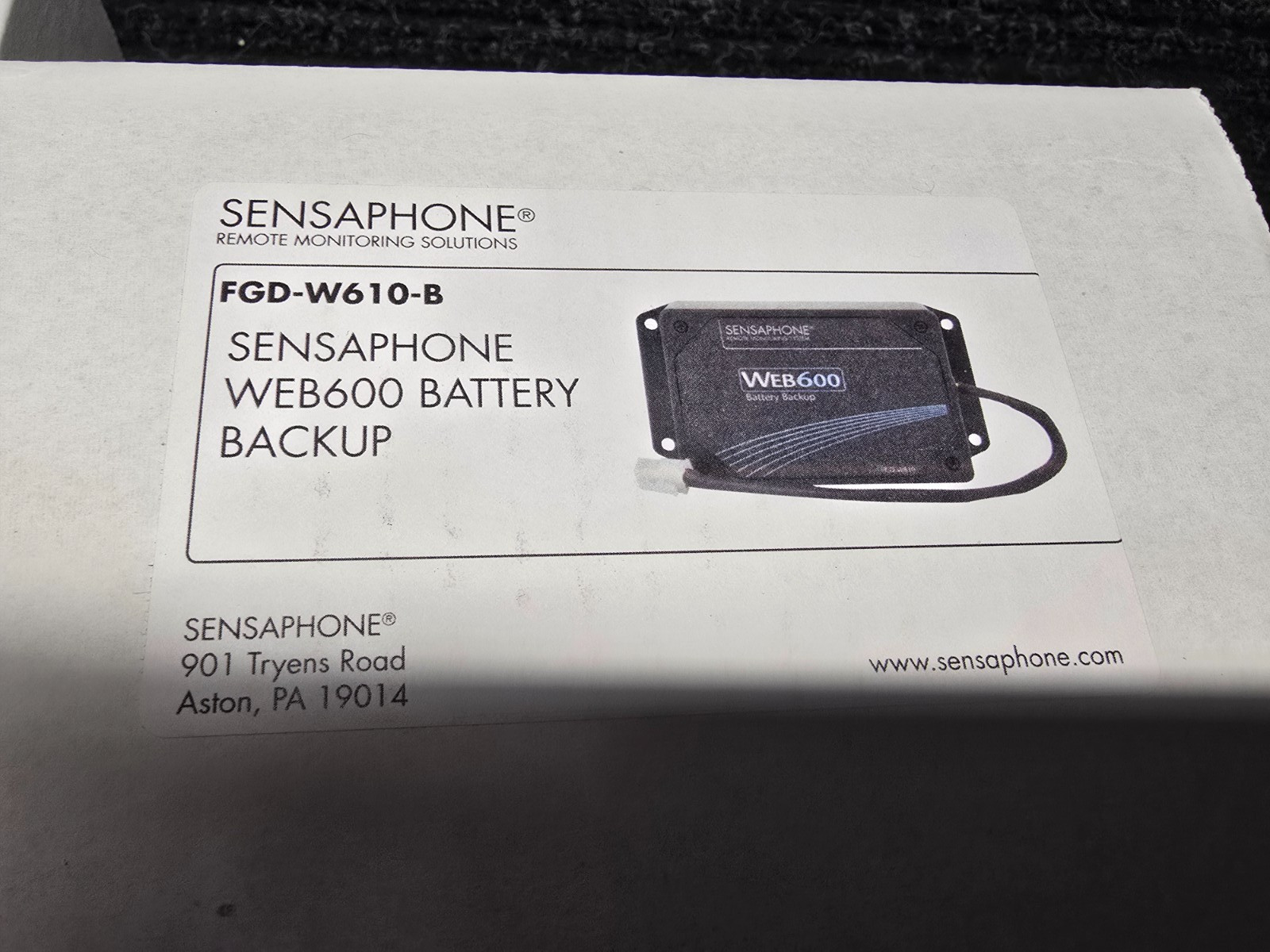 Sensaphone FGD-W600 Web 600 with Backup Battery FGD-W610-8