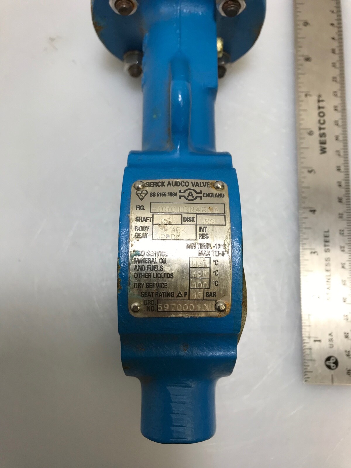 New Serck Audco Slimseal Butterfly Valve DN50 / PN10 / PN16 (Model # 0501BN4RSA)