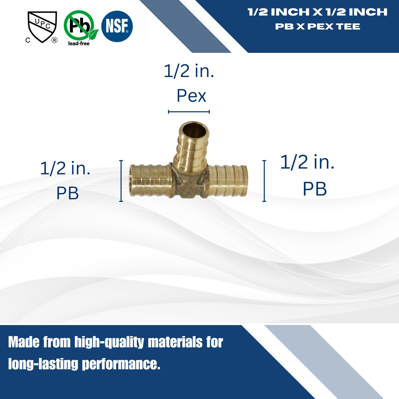 25) 1/2″ PB X 1/2″ PB X 1/2″ PEX TEE, POLYBUTYLENE PEX TEE WITH RING, REPAIR KIT