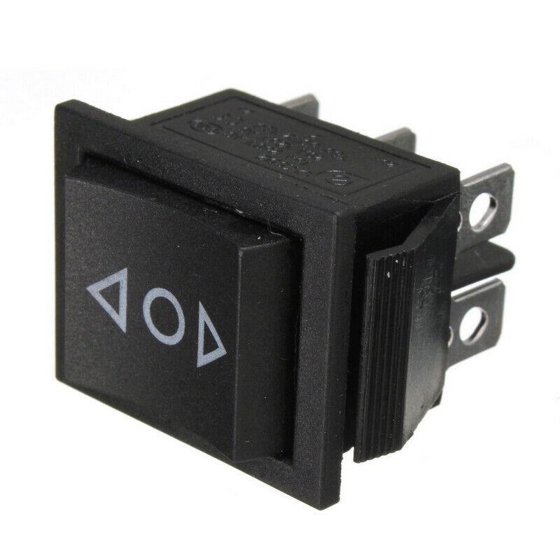 Latching Rocker Switch DPDT 6-Pin 16A 250VAC/20A 125VAC Up/Down On-Off-On Black