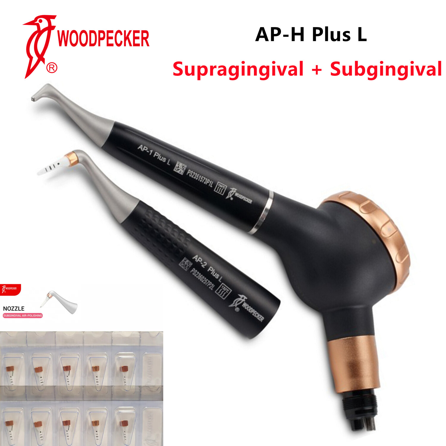 Woodpecker Air Flow Polisher AP-H Plus L Supragingival Subgingival Handpiece