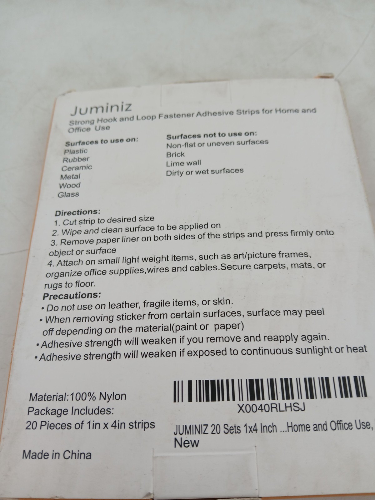 Juminiz Hook Loop Fastener Adhesive Strips 20 Pieces 1 X 4 In Black Home Office
