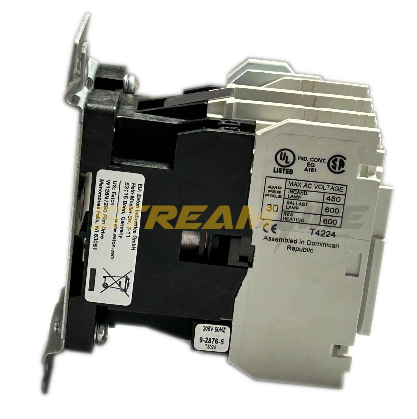 Eaton CN35DN3EB Lighting Contactor, Electrically Held, 30 Amp, 208V Coil, 3-Pole