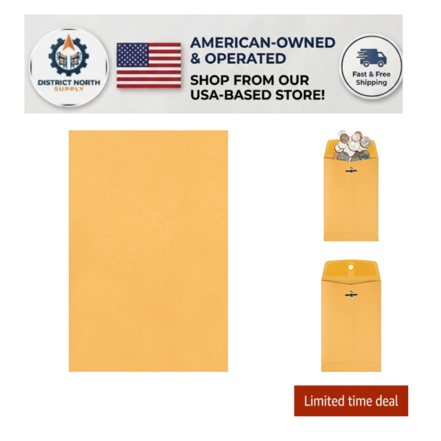 5 x 7-1/2 Clasp Envelopes – 100 Durable Kraft Paper for Secure Mailing & Storage