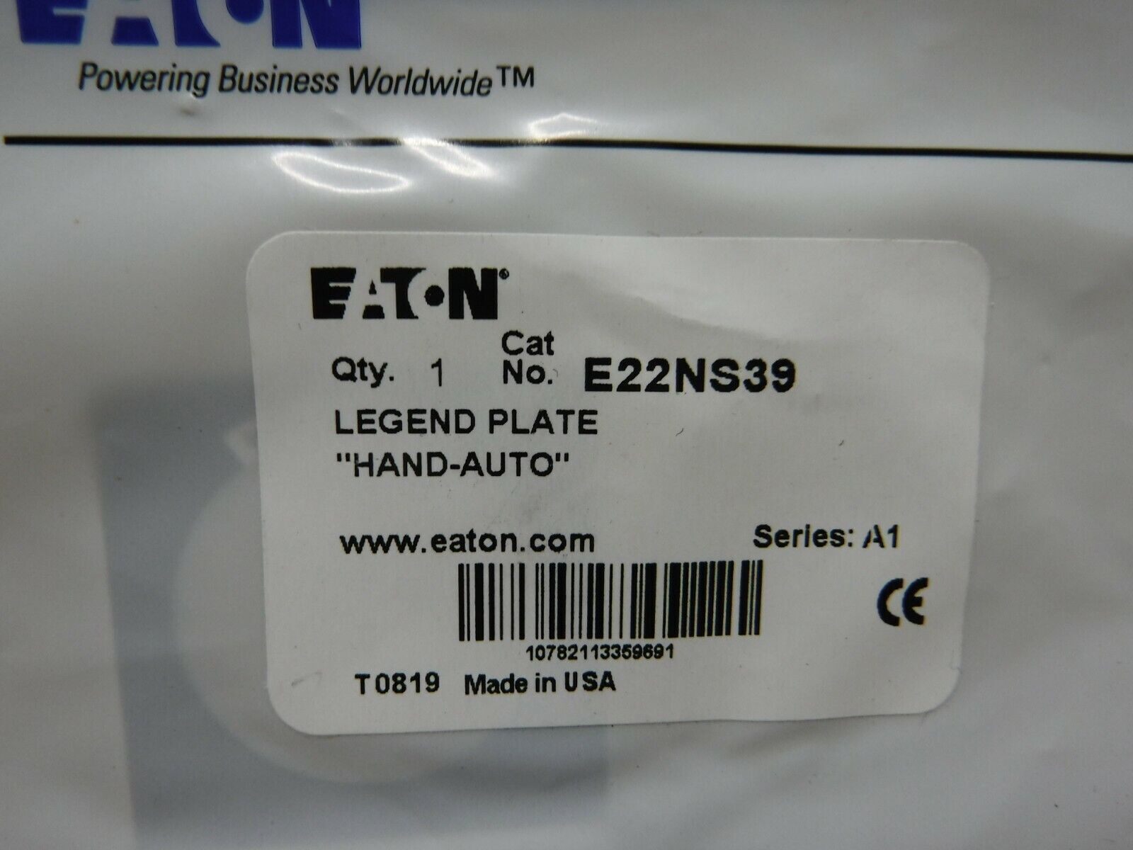 EATON E22NS39 Legend Plate «Hand Auto»
