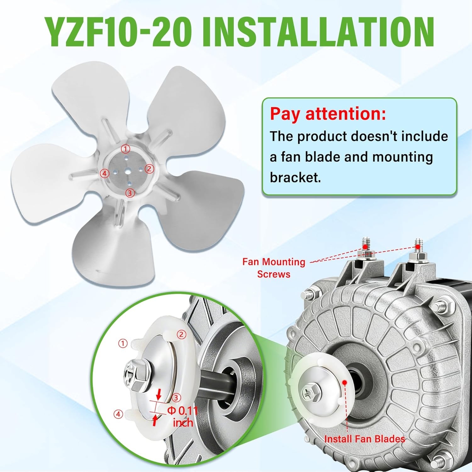 Condenser Fan Motor AC 120V 60Hz 1550rpm 16/60W 0.8A 3 WIRE