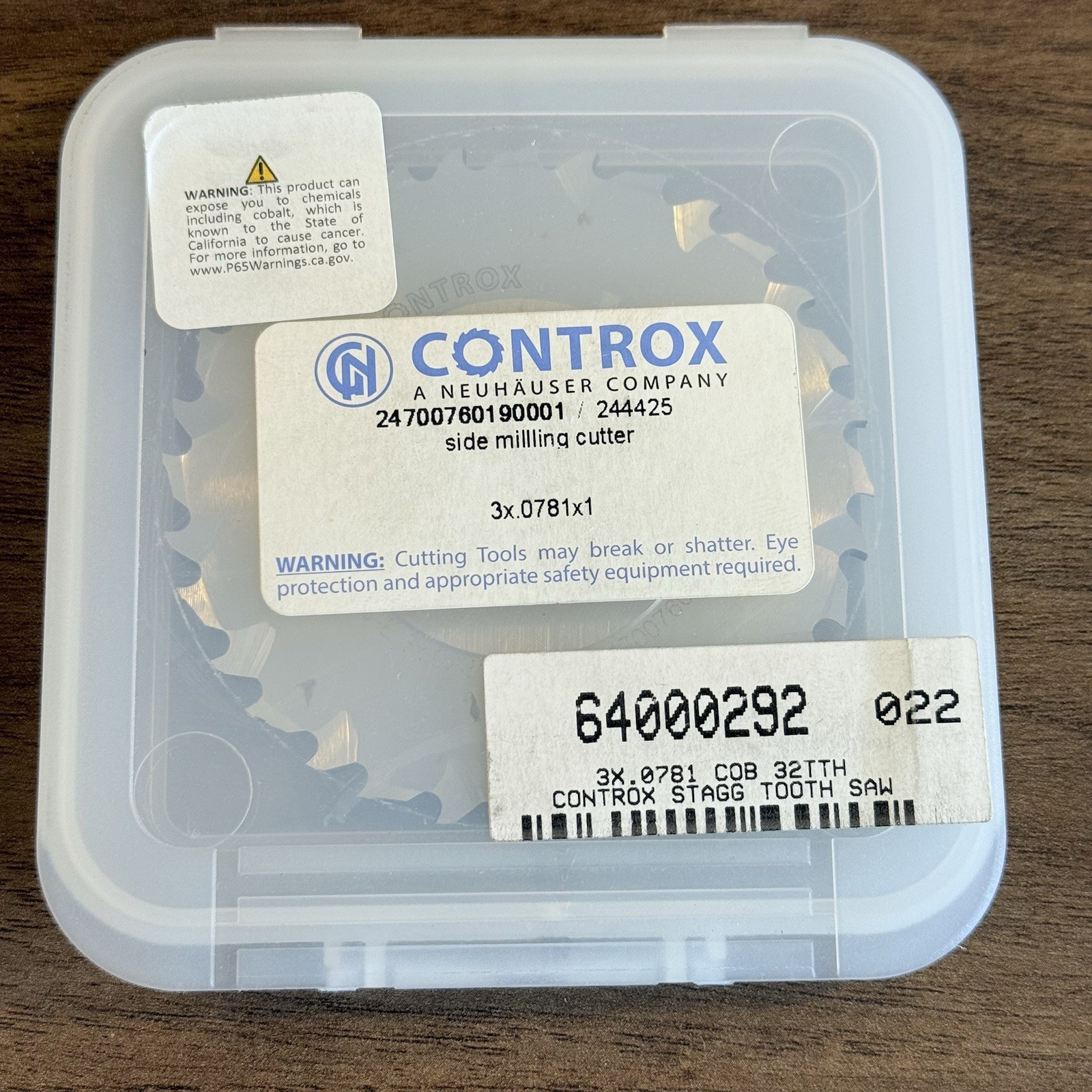 New Controx Cobalt 3″x.0781″ Side Milling Cutter 1″ Arbor 244425
