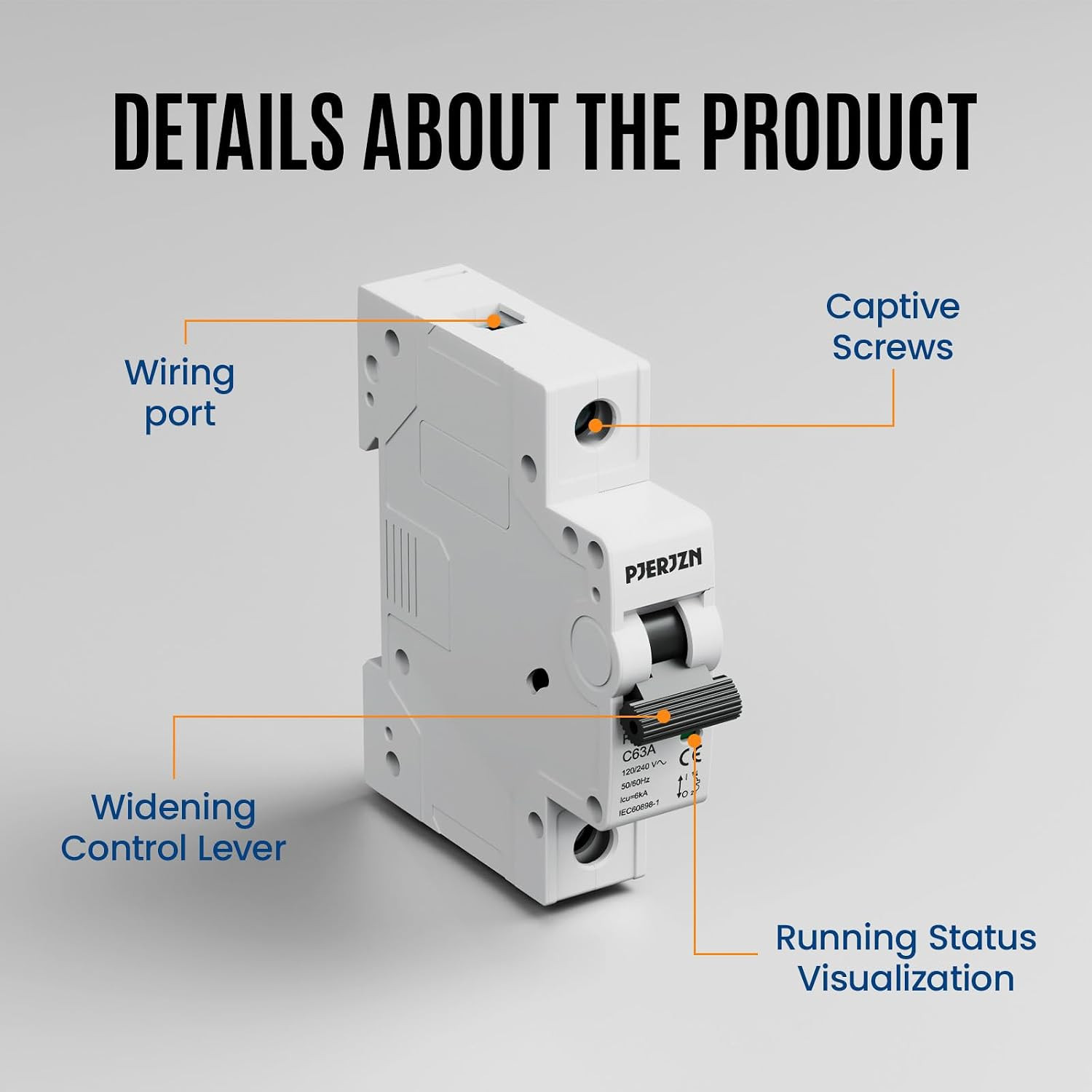 Miniature Circuit Breaker 120/240V 40Amps 1 Pole Circuit Breaker DIN Rail Mount,