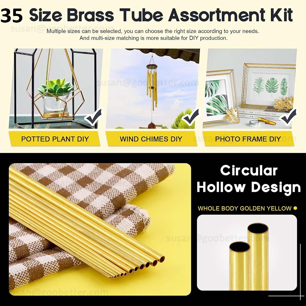 Brass Tube Round 2mm 3mm 4mm 5mm 6mm 7mm 8mm 10mm 12mm 14mm 15mm O.D. x 200mm