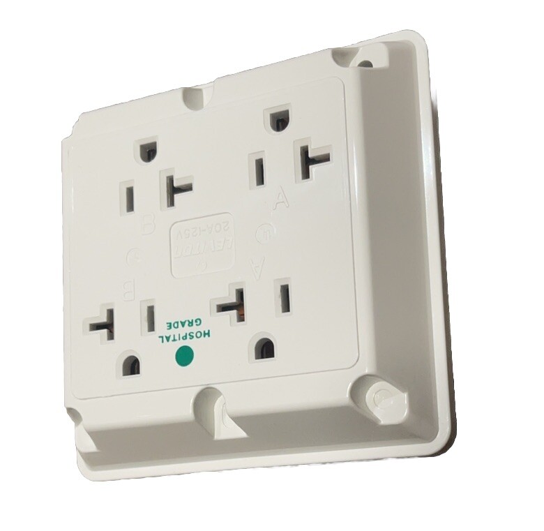 🔥1 Unit ~ P&S 420-HW Hospital Grade Quad Receptacle Outlet, 20A 125V🔥