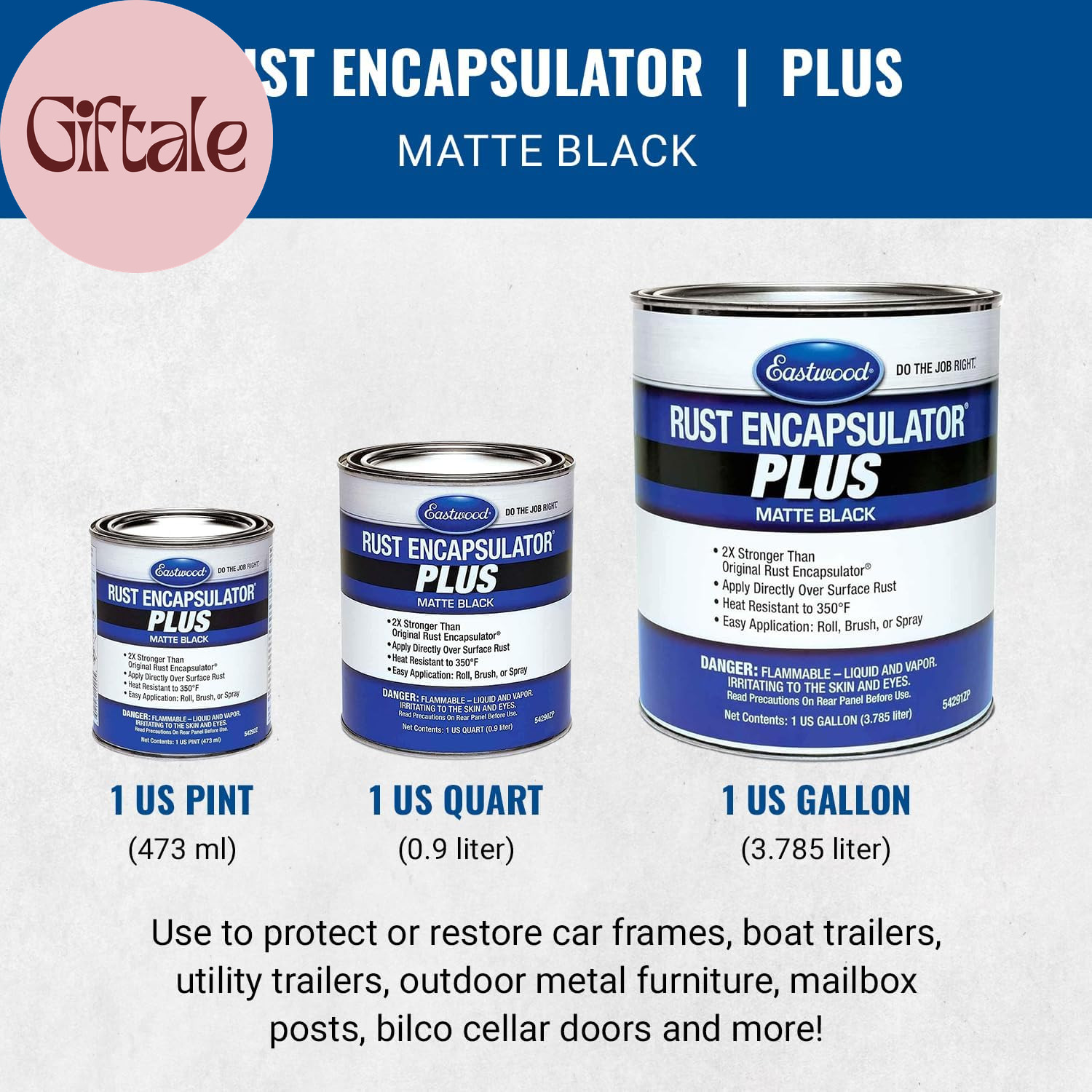Matte Black Rust Encapsulator plus | Long Lasting Durable Finish 1 Coat Maximum