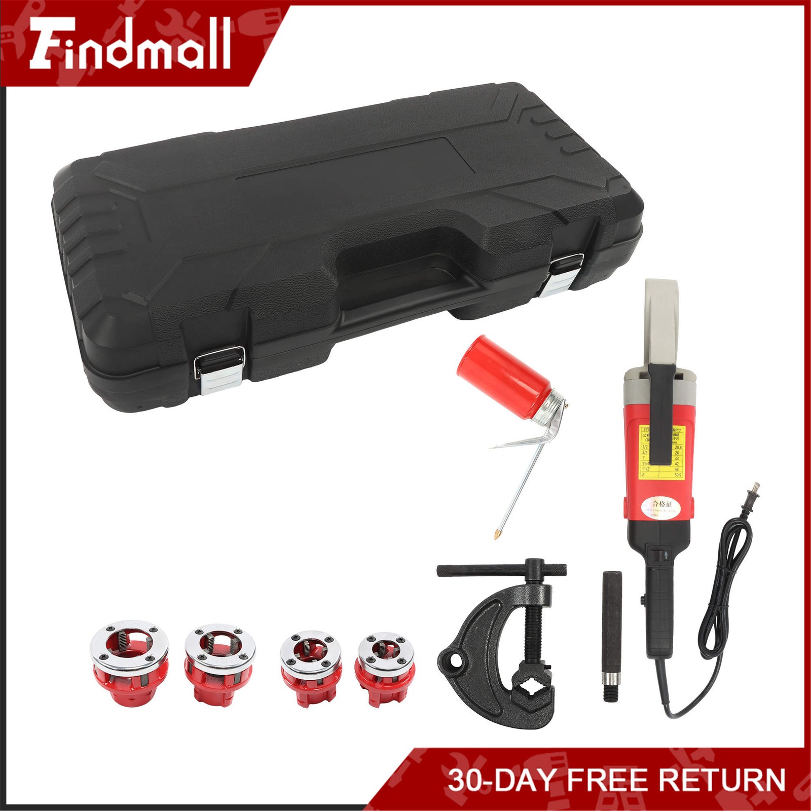 Findmall 2300W Pipe Threading Machine 1/2-1-1/4″ Electric Threader 4 Blades