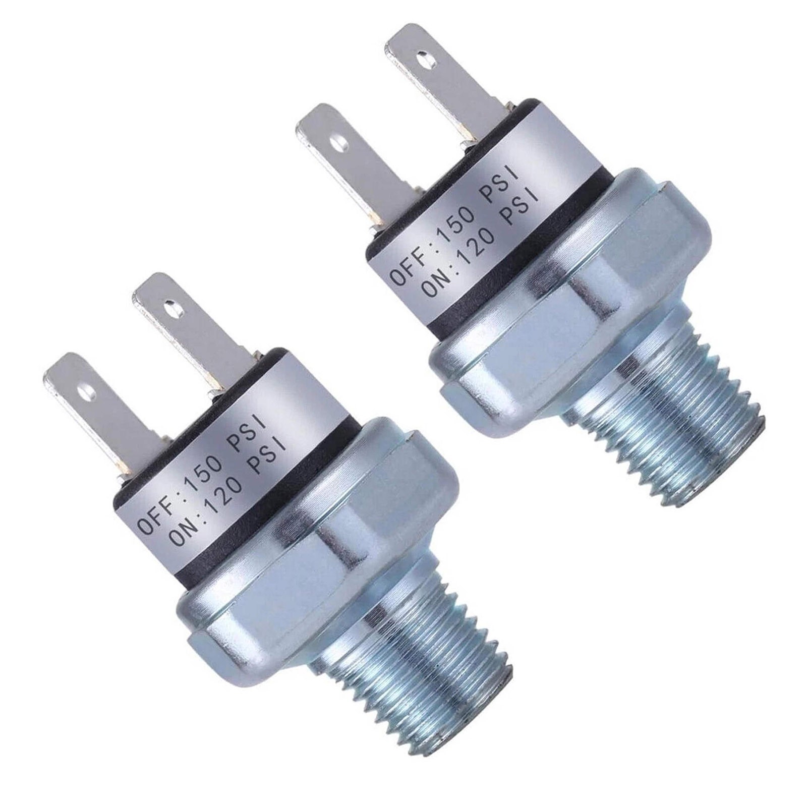 2Pcs Pressure Switch 120-150 PSI For Air Train Horn 1/4″-18 NPT Maintenance Part