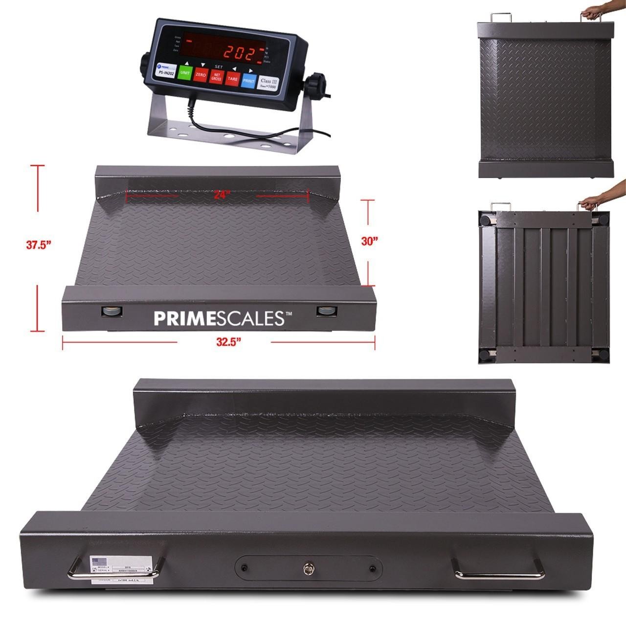 Floor Scale Drum Scale Stainless Steel Indicator 1000 lb Legal for Trade Printer