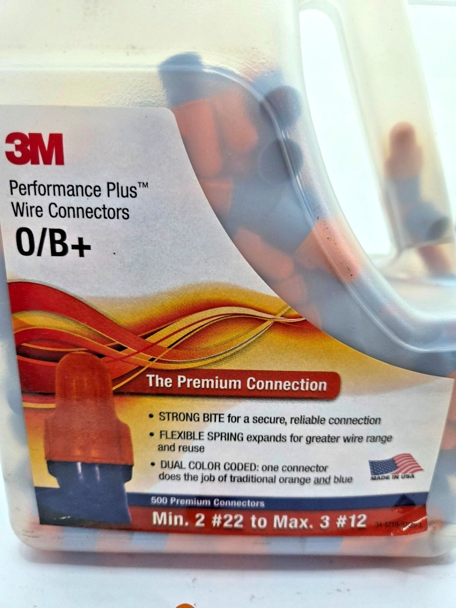 3M PERFORMANCE PLUS O/B+ WIRE CONNECTORS, 491 PCS, DUAL COLORED, 0059I