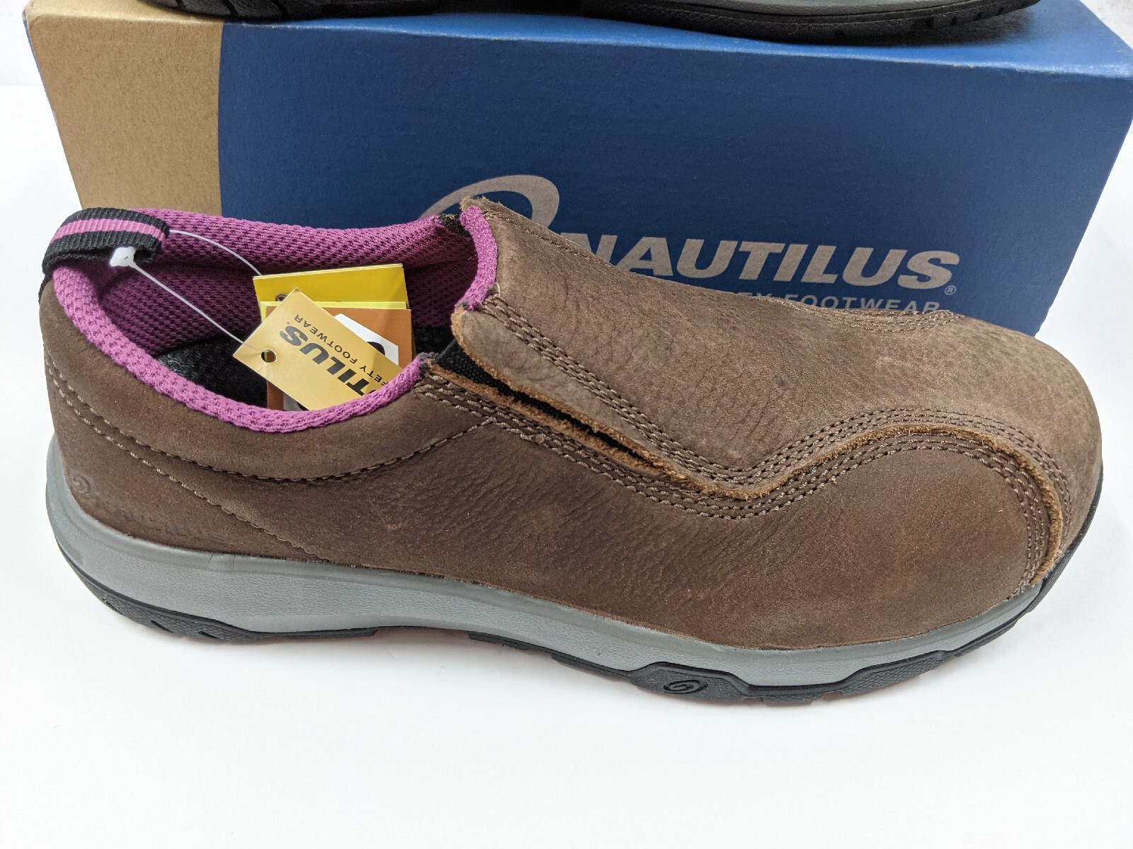 Nautilus Safety Footwear Women’s Slip-on ESD Industrial Shoe Size 7 MED Brown