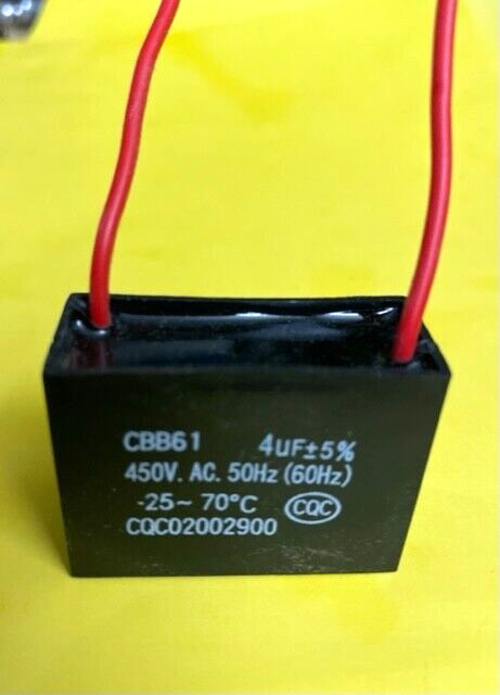 CBB61 4uF 4mF Motor Ceiling Fan Capacitor replacement 2-Wire 450VAC 50/60 HZ