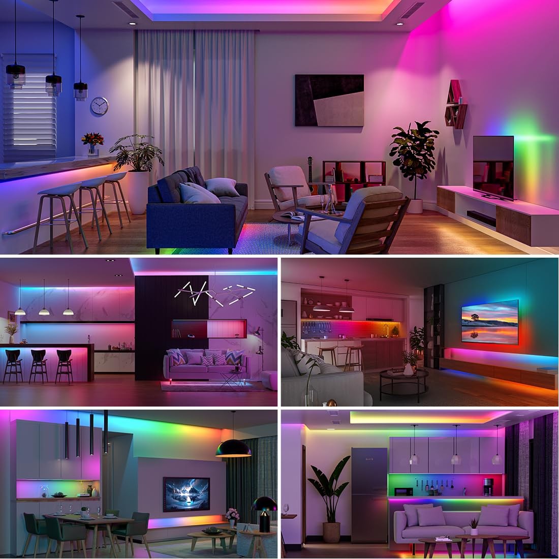 Black WS2812B LED Strip Light 3.3 Ft 144 LEDs IP30