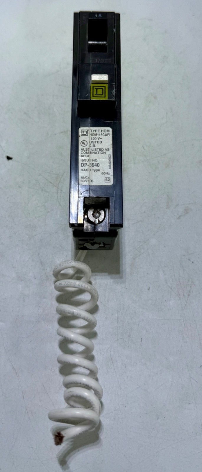 1x Square D HOM115CAFI Mini Circuit Breaker