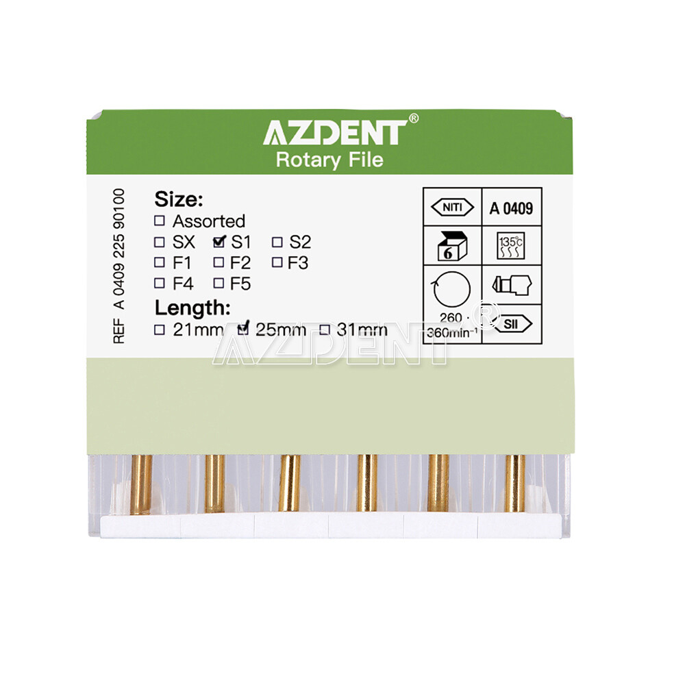 AZDENT Dental Endo Heat Activated Rotary Niti Files Engine Use 25mm /19mm SX-F3