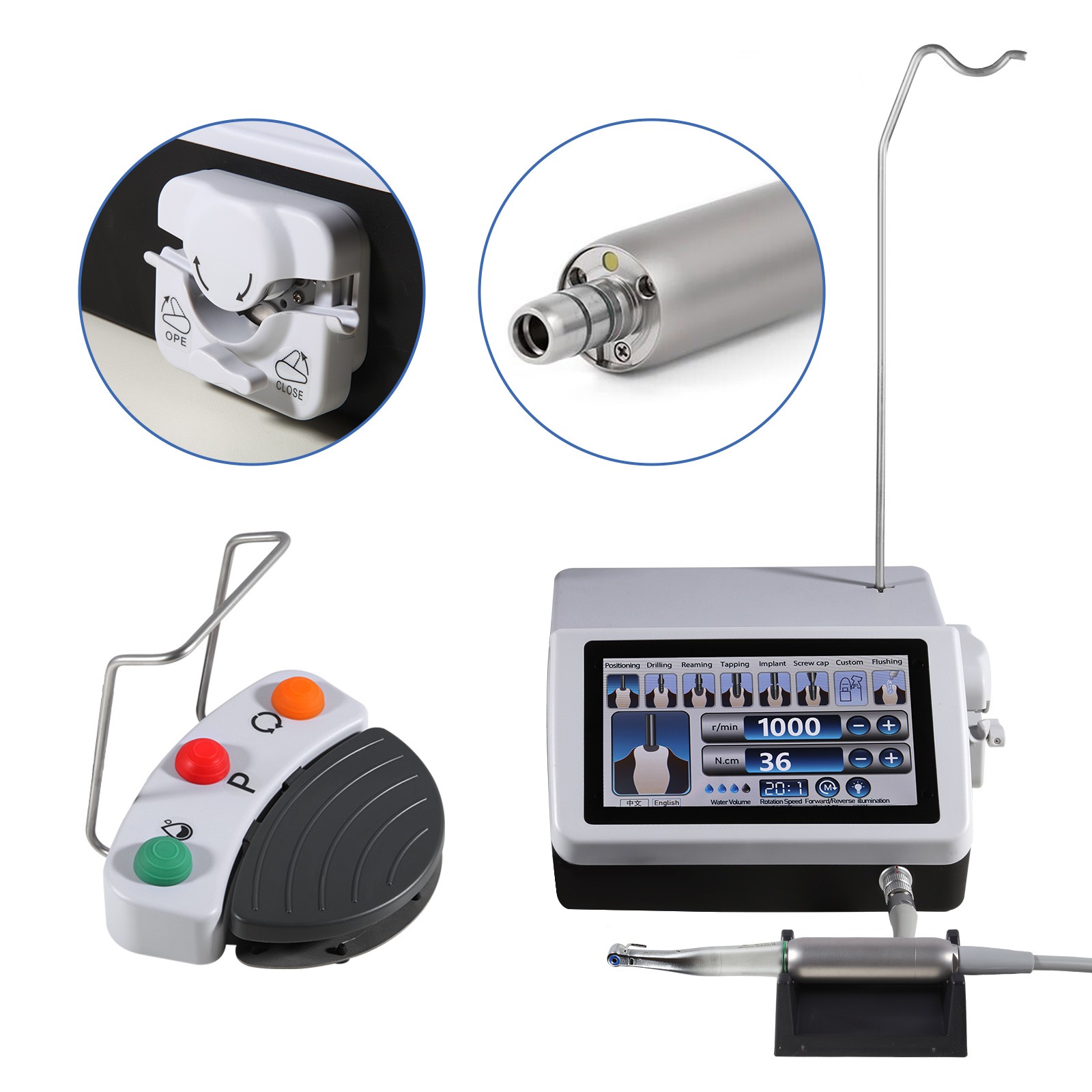 Dental Implant Surgical Brushless Motor + 20:1 LED Contra Angle Handpiece