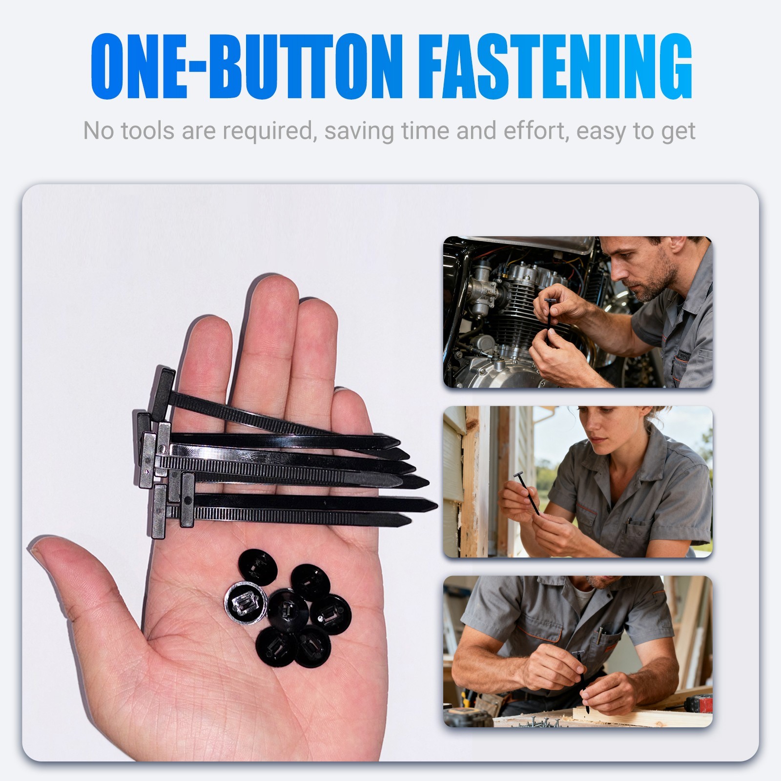50pcs Nylon Universal Cable Tie Buckle Heavy Duty Self-Locking Free Ship