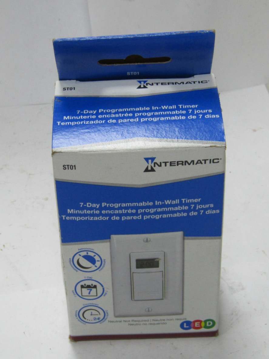 🙌 NEW INTERMATIC 120-277VAC 7-DAY PROGRAMMABLE IN-WALL TIMER ST01