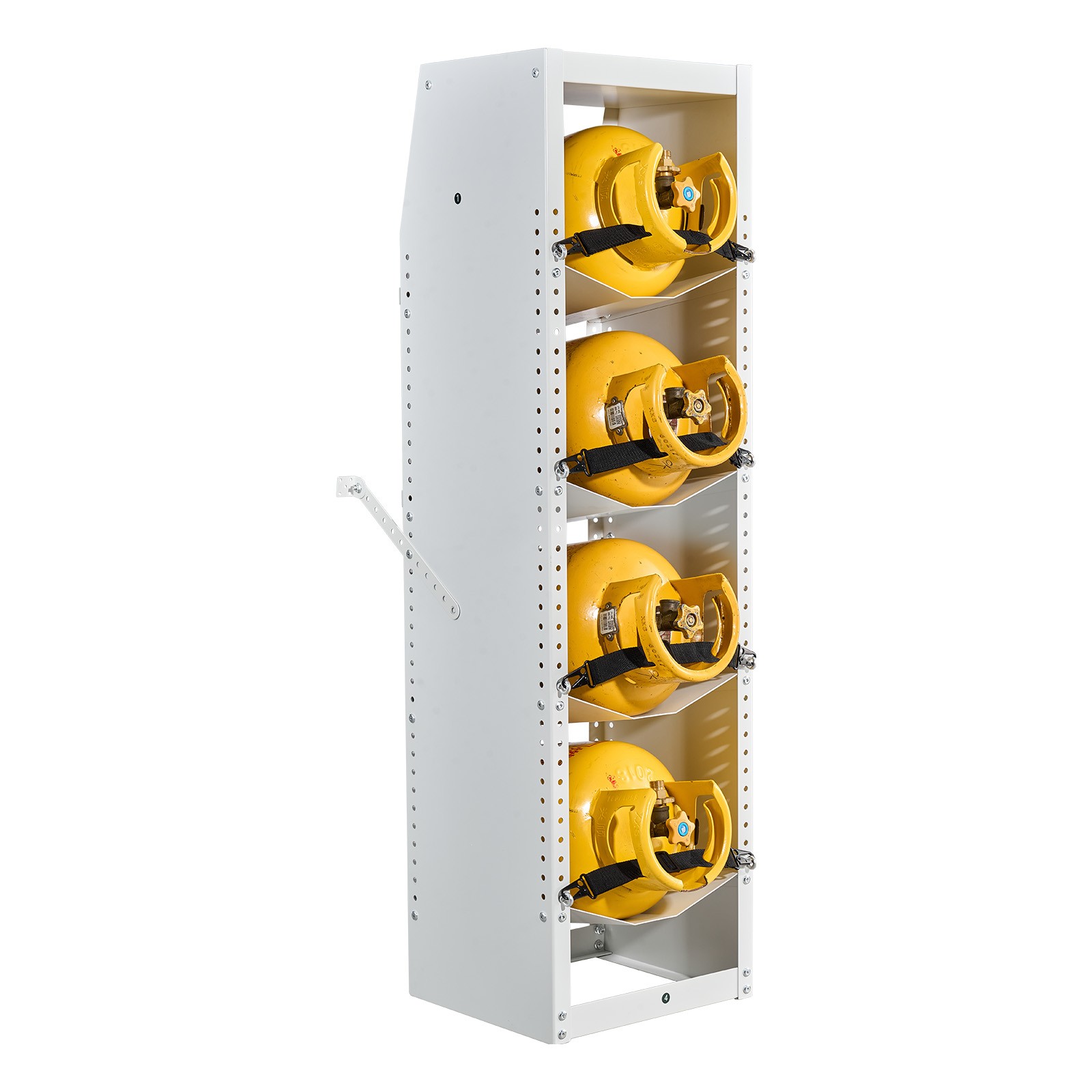 Uimoso Refrigerant Cylinder Storage Rack, 4-Tier, 14.8 x 13 x 52 in, White
