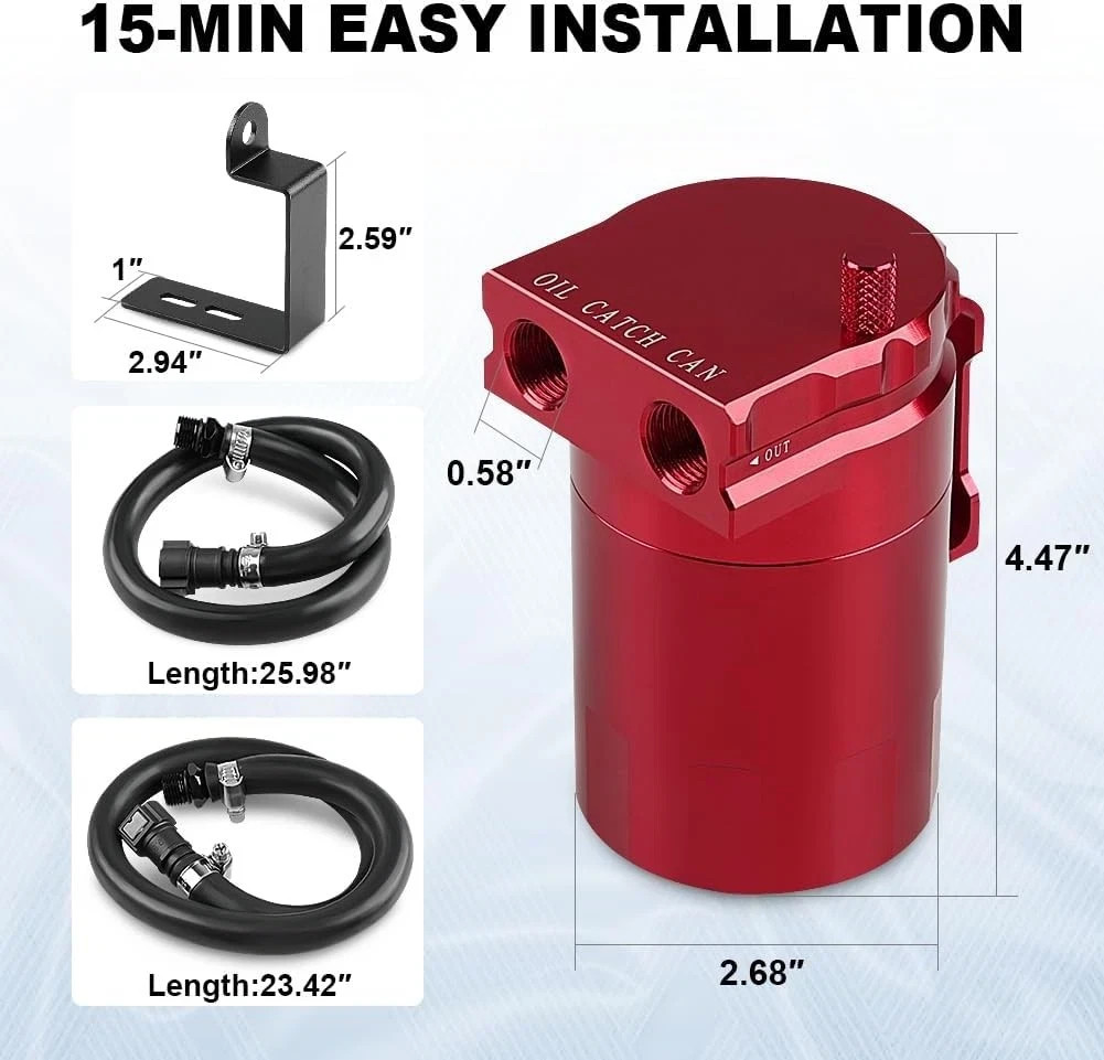 Oil Catch Can, Aluminum Oil Separator Tank Compatible with 2014-2018 Silverado