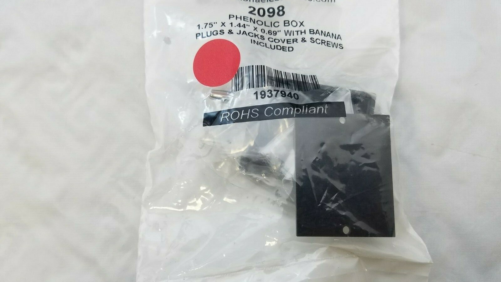 2(LOT) POMONA 2098 Phenolic Box 2 Banana Plugs,2 Banana Jacks 1.75″-1.44″-.69″