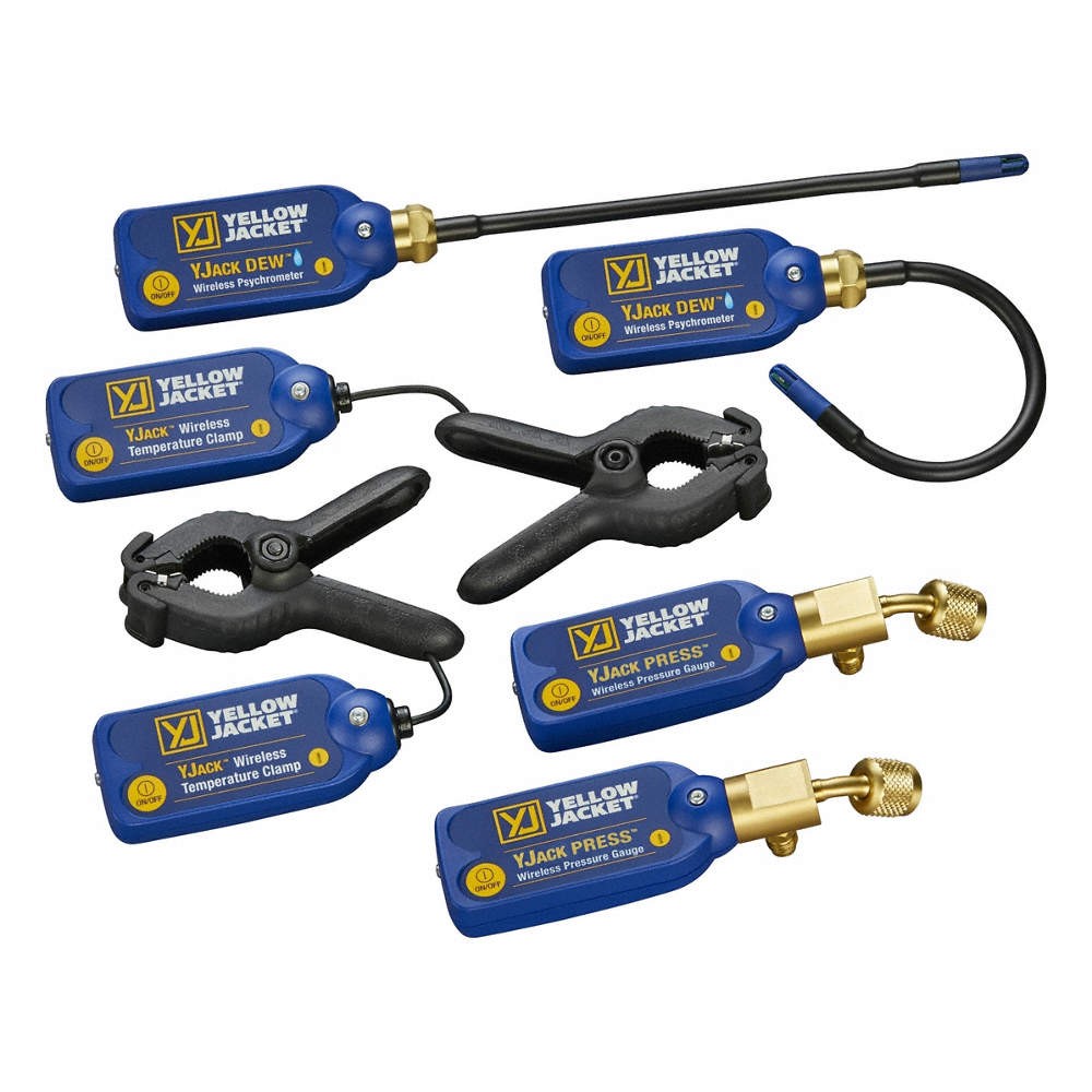 YELLOW JACKET 67073 Charging and Air Kit,LED,Bluetooth 809K91