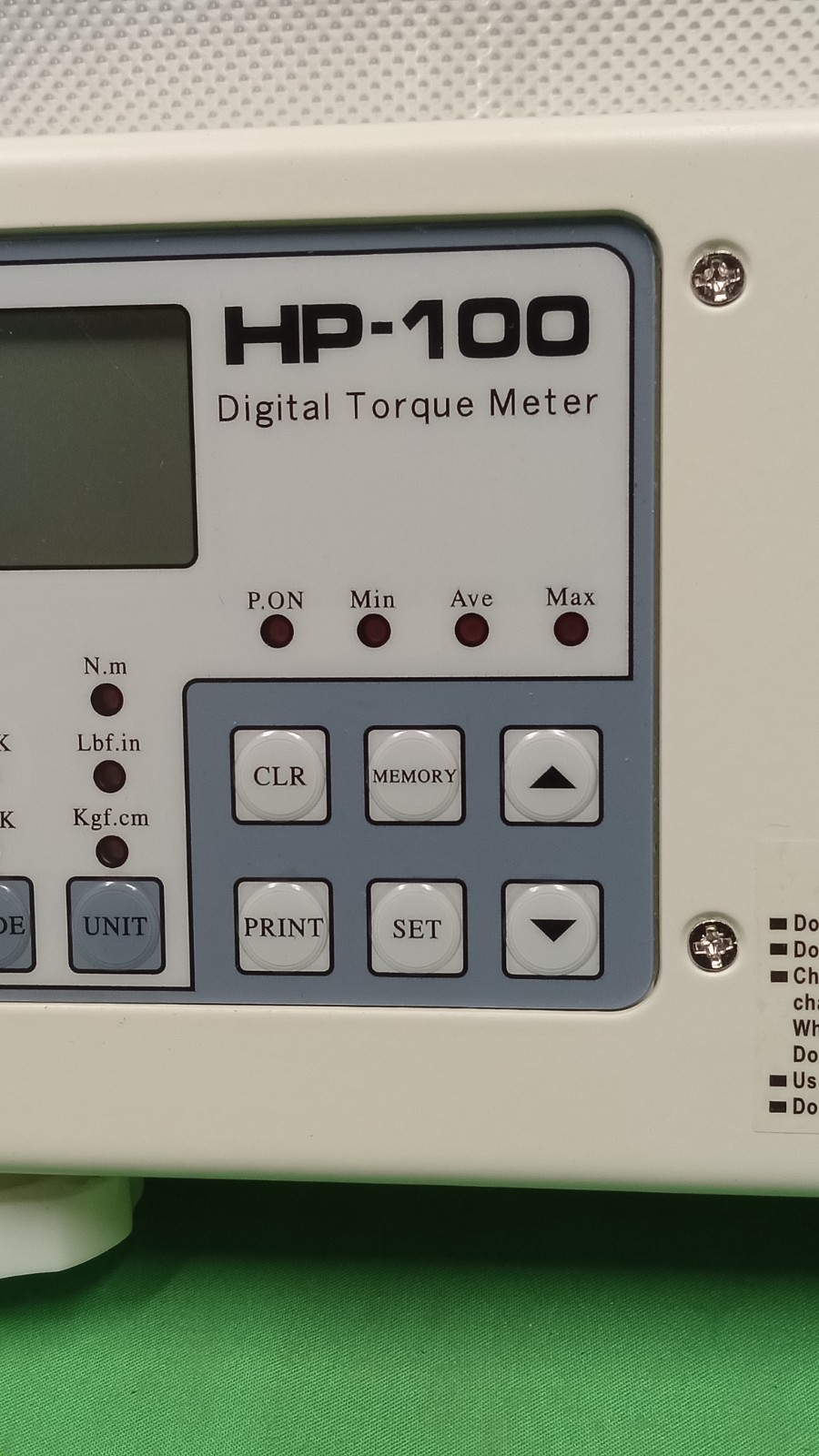 HP-100 Digital Torque Meter H1OS Tester Screw Driver Wrench Measure USED