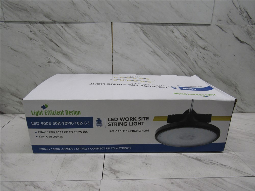NEW IN BOX Light Efficient Design LED String Light 130W – 5000K – 16,000 Lumens!